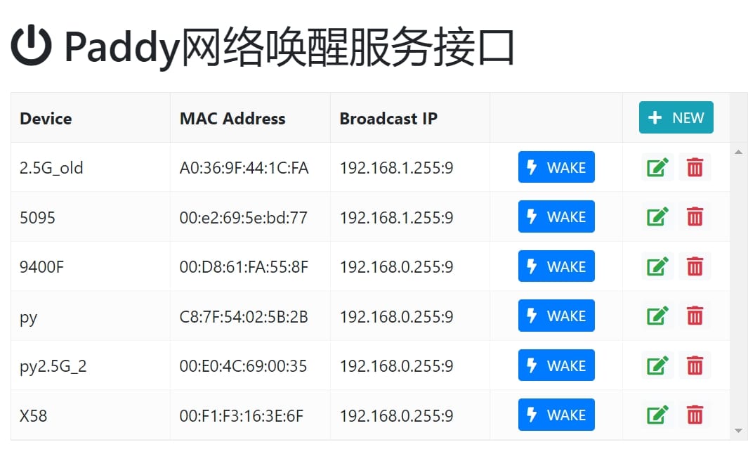 多平台网络唤醒WakeOnLan